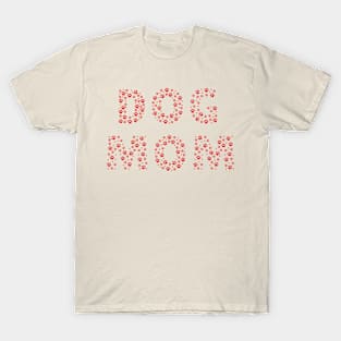 Dog Mom Red Paw Prints T-Shirt